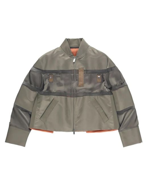Sacai Gray Cropped-Bomberjacke