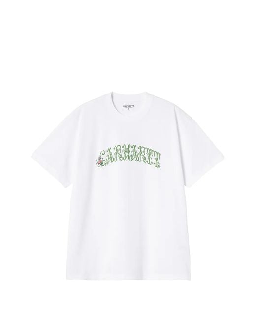 Carhartt White S/S Logo-Print T-Shirt for men