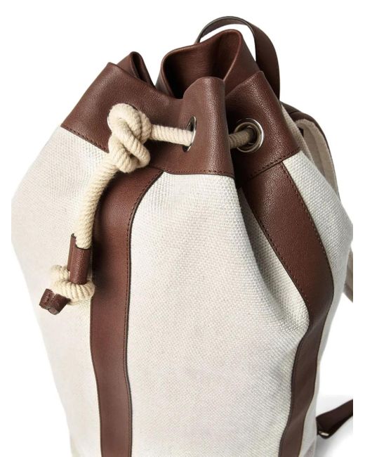 Zaino Impermeabile Con Coulisse di Brunello Cucinelli in White da Uomo