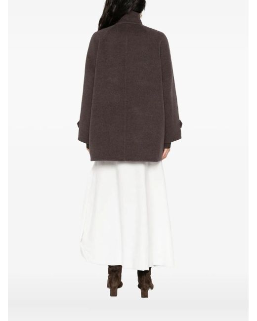 Brunello Cucinelli Brown Double-Breasted Buttoned Coat