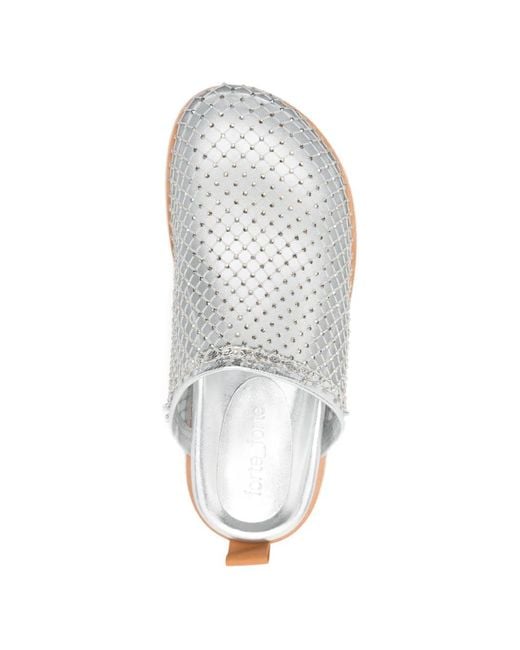 Forte_forte White Mules À Détails De Clous