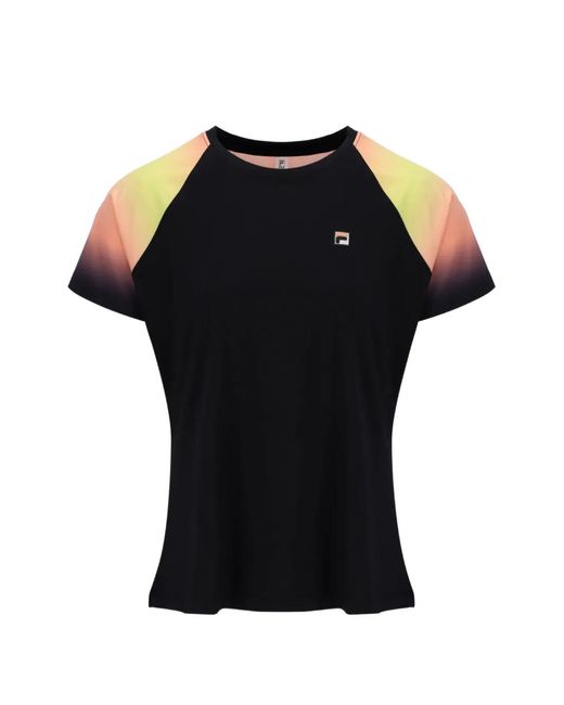 Fila Black Backspin Gradient-Print Top