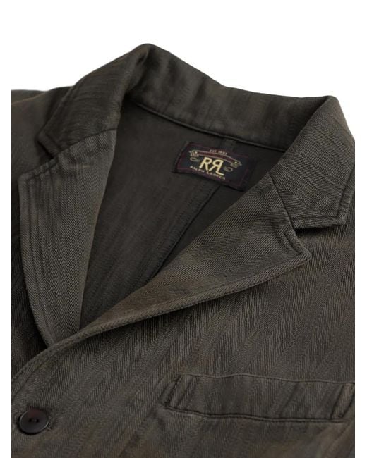RRL Black Herringbone-Pattern Blazer for men