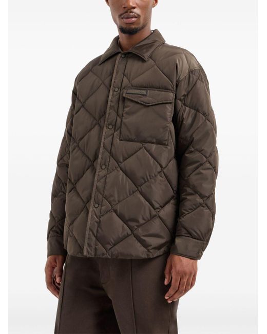 ARMANI EXCHANGE Quilted Polyamide Jacket in Brown for Men Lyst