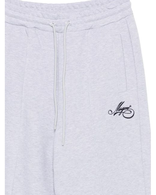 MSGM White Embroidered-Logo Sweatpants