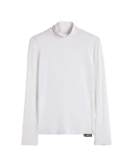 Aspesi White High-Neck Long-Sleeve T-Shirt