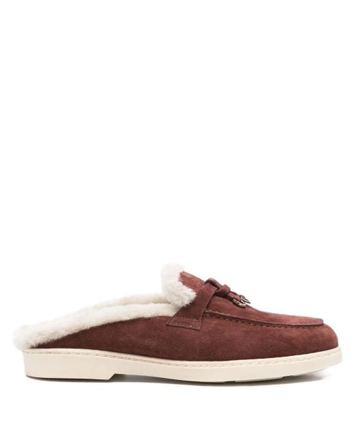 Doucal's Brown Mules Mit Pelzbesatz