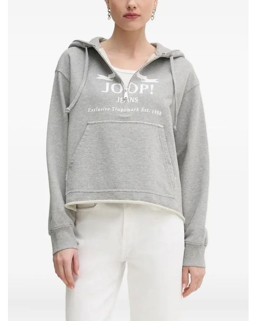 Joop! Hoodie Met Logoprint in het Gray