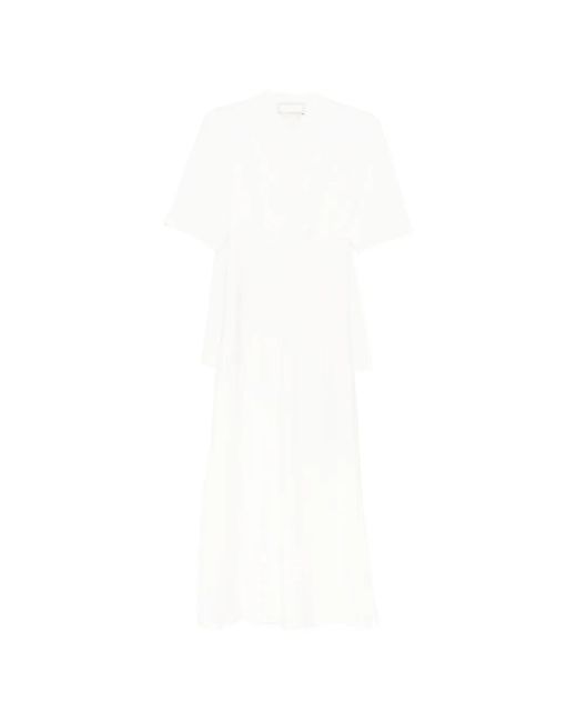 Litkovskaya White Soft-Structured Maxi Dress