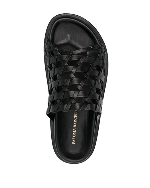 Paloma Barceló Black Nadira Leather Sandals
