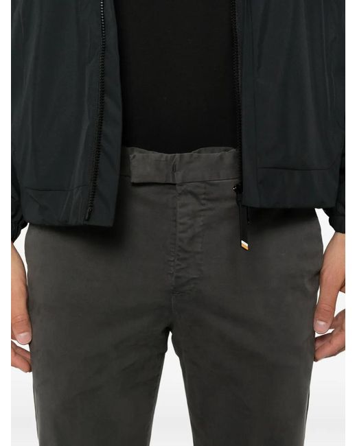 PT Torino Gray Belt-Loop Trousers for men