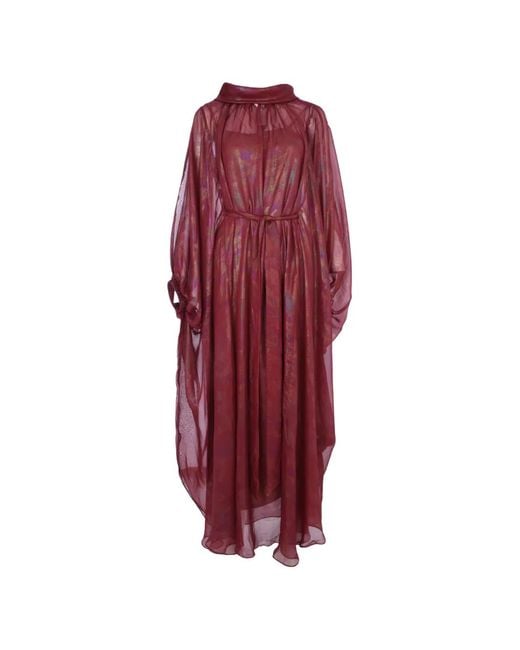 Baruni Red Zahra Tie-Waist Maxi Dress