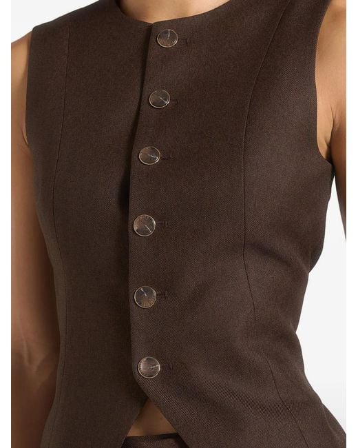 Manière De Voir Brown Tailored Crew-Neck Cinch Waistcoat