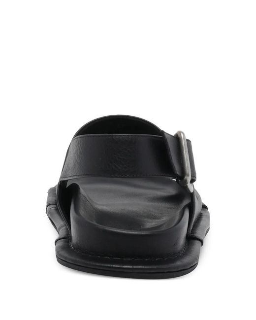 Vic Matié Black Travel Low Buckle-Fastening Sandals