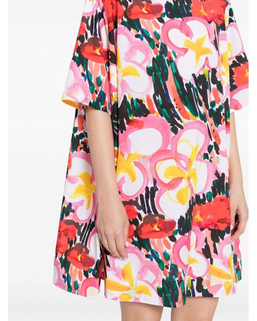 JNBY Red Floral-print Cotton Dress