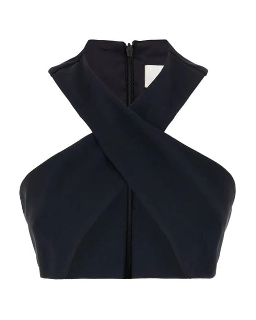 Seafarer Blue Cross-Neck Zip Top
