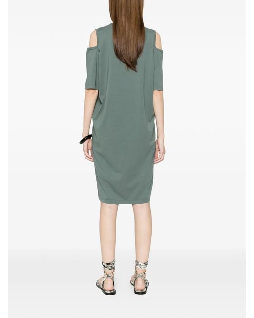 Deha Green V-Neck Cold-Shoulder Mini Dress