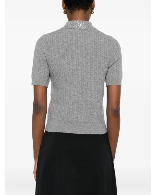 Polo de punto de ochos con apliques Maje de color Gray