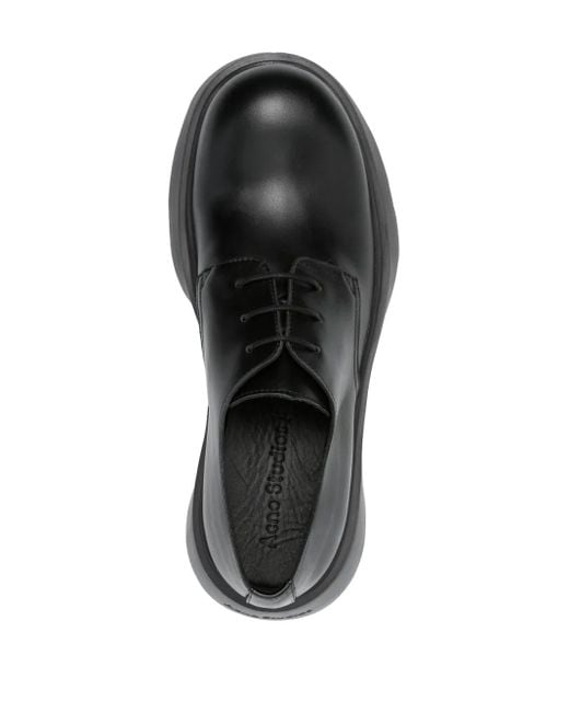 Acne Black Leather Derby Shoes for men