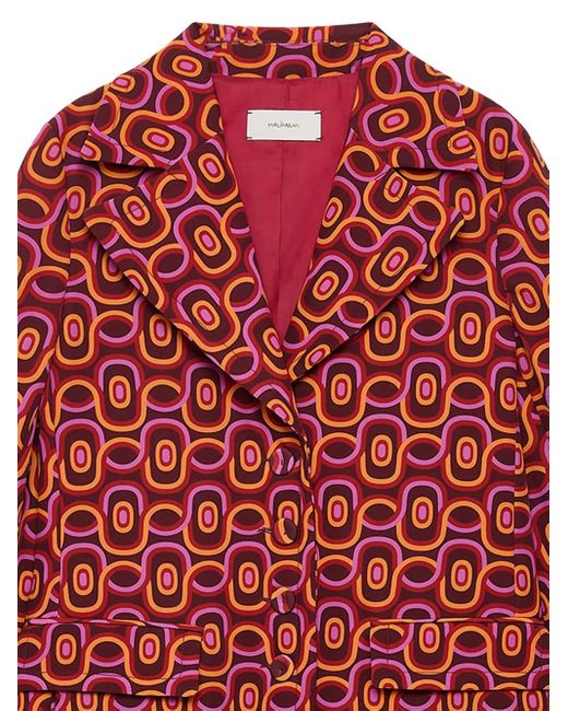 Maliparmi Red Patterned Pocket Coat