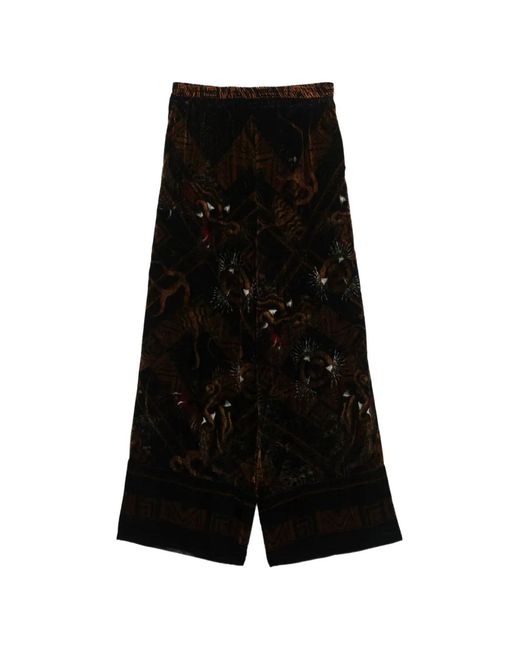 Pierre Louis Mascia Black Kanpur Dragon-Print Trousers
