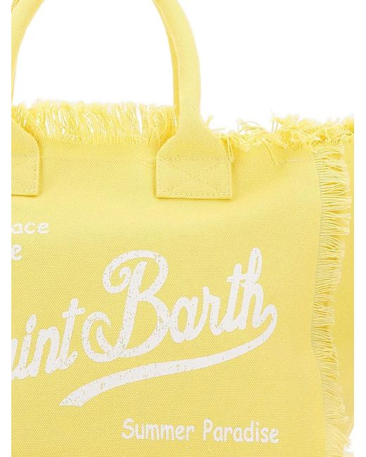 Mc2 Saint Barth Yellow Logo-Print Tote Bag