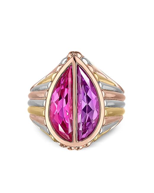 Anabela Chan Pink 18Kt Vermeil Amethyst Pear Signet Ring