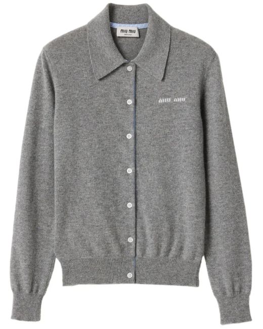 Miu Miu Gray Cardigan aus Kaschmir