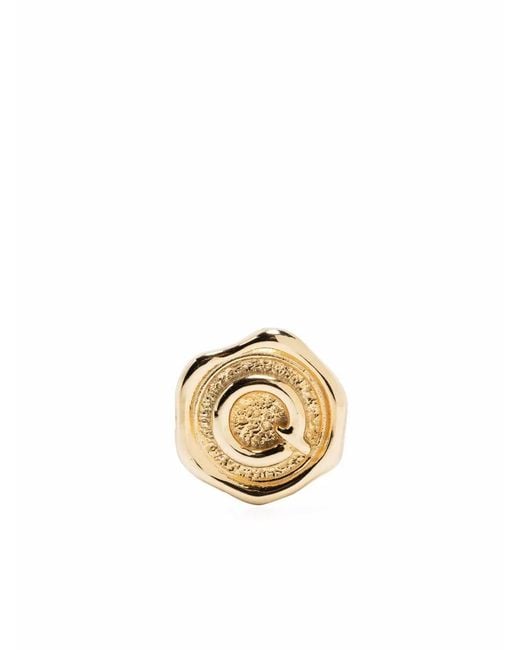 Maria Black Metallic Letter Q Coin