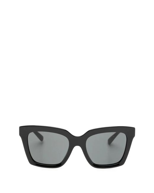 Dolce & Gabbana Gray Logo-Plaque Square-Frame Sunglasses