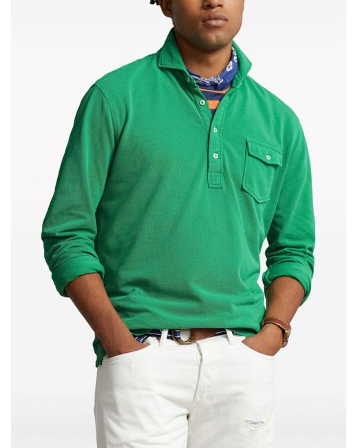 Polo Ralph Lauren Green Polo Pony-embroidered Cotton Polo Shirt for men