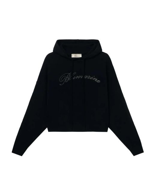 Blumarine Hoodie Verfraaid Met Kristallen in het Black