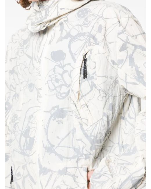McQ Alexander McQueen White Painterly-Print Lightweight Jacket for men