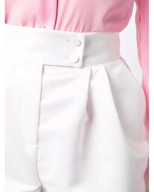 Styland White Pleated Tailored Shorts