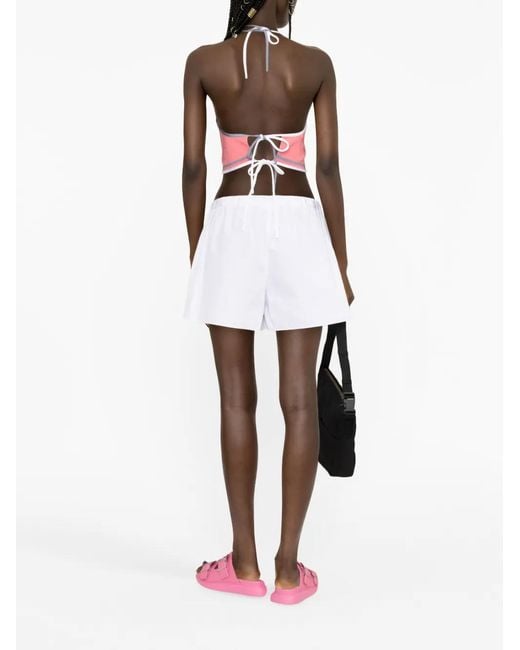Fendi Pink Dark Viscose Blend Crop Top