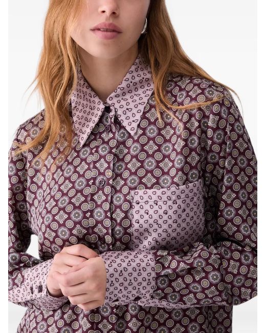 Liu Jo Purple Printed Twill Shirt