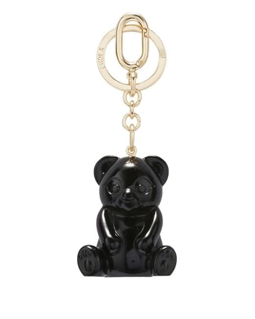 Furla White Allegra Panda-Shaped Keyring