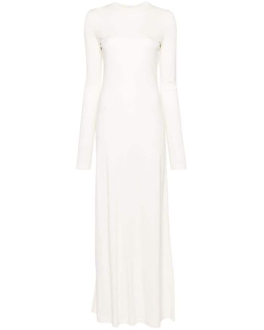 Totême  White Long-sleeve Jersey Maxi Dress