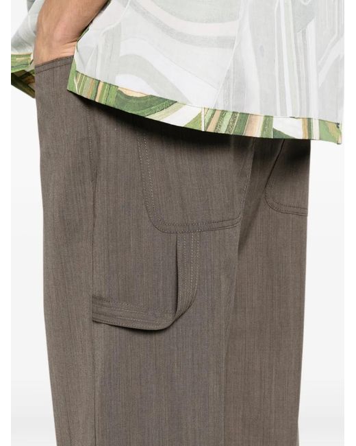 Moschino Gray Belt-Loop Pocket Trousers for men