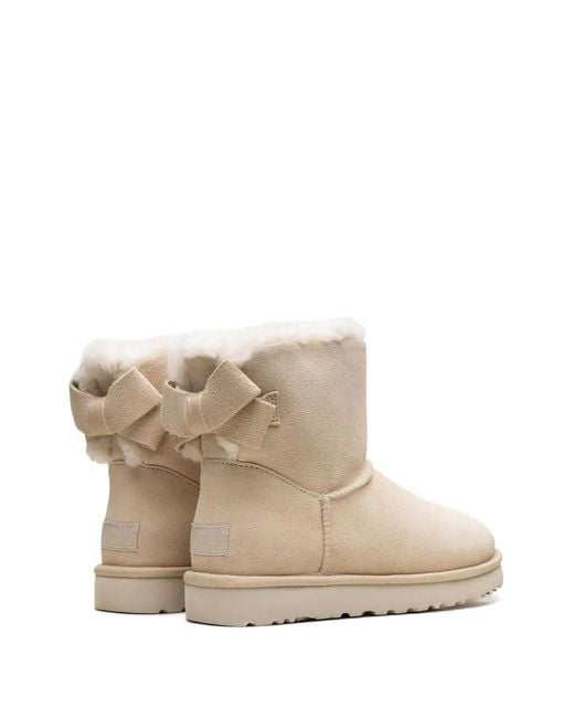 Ugg Natural Mini Bailey Suede Bow "Cream" Boots