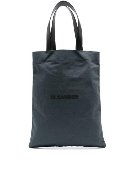 Jil Sander Black Logo-print Canvas Tote Bag