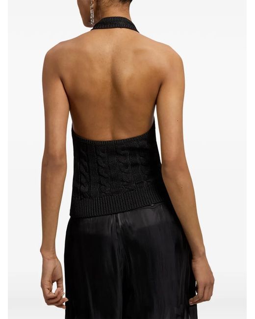 Ralph Lauren Cable-Knit Backless Halter Knitted Top in Black | Lyst Canada Ralph Lauren Cable-Knit Backless Halter Knitted Top in Black | Lyst Canada