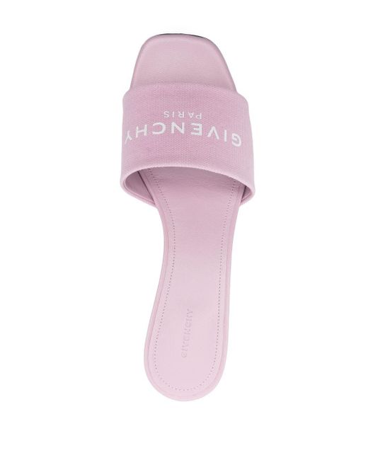 Givenchy Pink Canvas-Mules mit Logo-Print