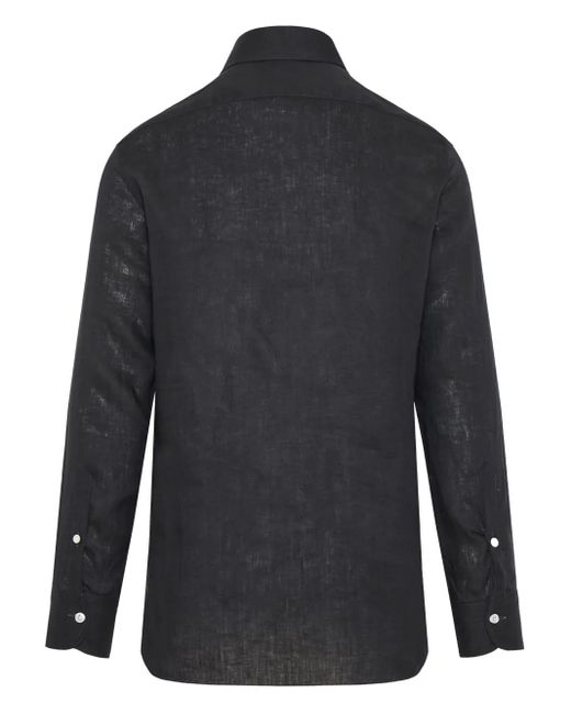 Barba Napoli Blue Linen Shirt for men