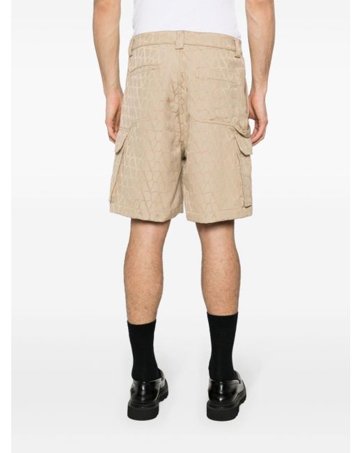 Valentino Garavani Cargo-Shorts mit Toile Iconographe-Muster in Natural für Herren