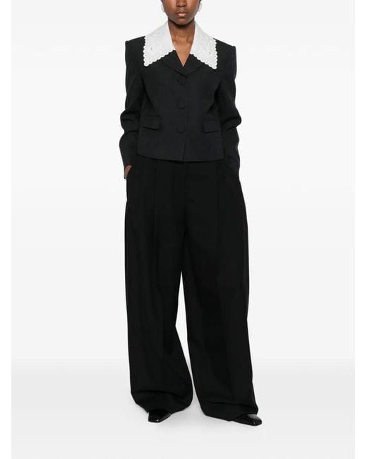 Self-Portrait Black Wool Jacket