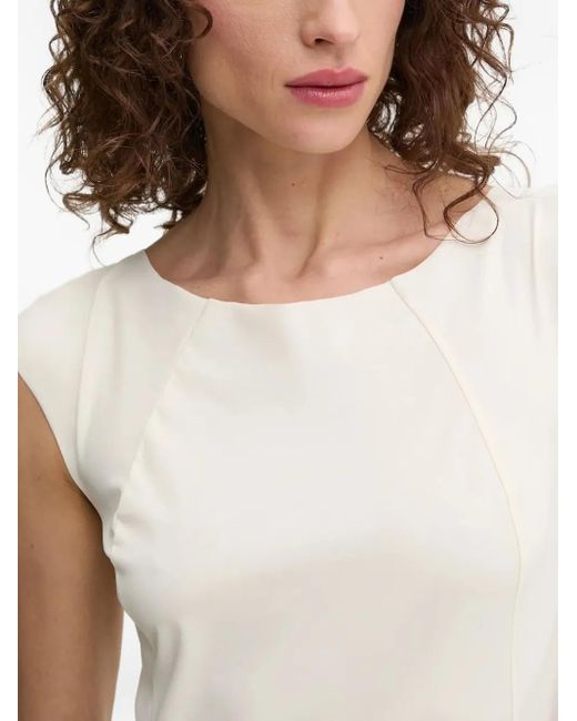 Patrizia Pepe White Cap-Sleeve Midi Dress