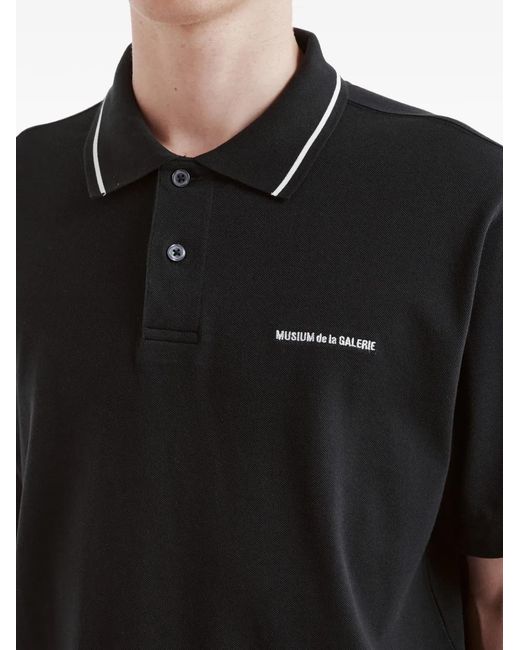 Musium Div. Black Polo À Logo Imprimé for men