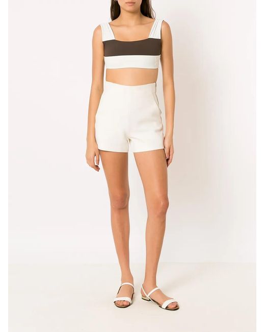 Gloria Coelho White Geometrico Bikini Top