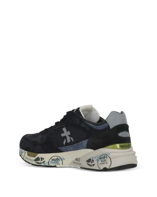 Premiata Black Mase Lace-Up Sneakers for men